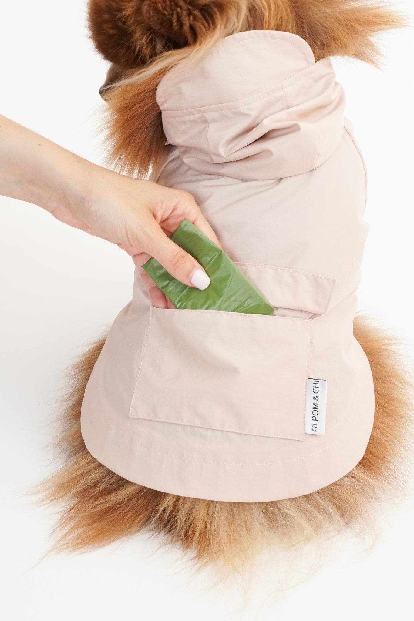 POM & CHI Pet Boutique The Rain Jacket for dogs in Blush Pink