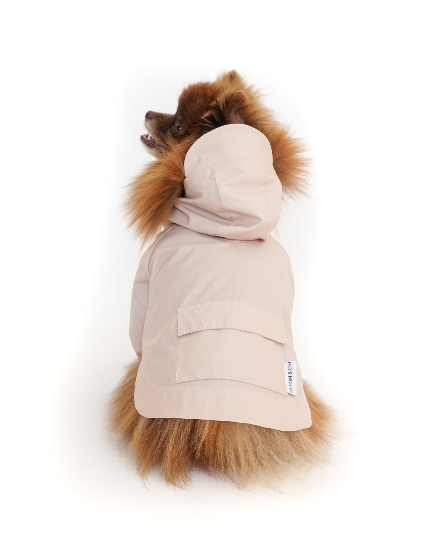 POM & CHI Pet Boutique The Rain Jacket for dogs in Blush Pink