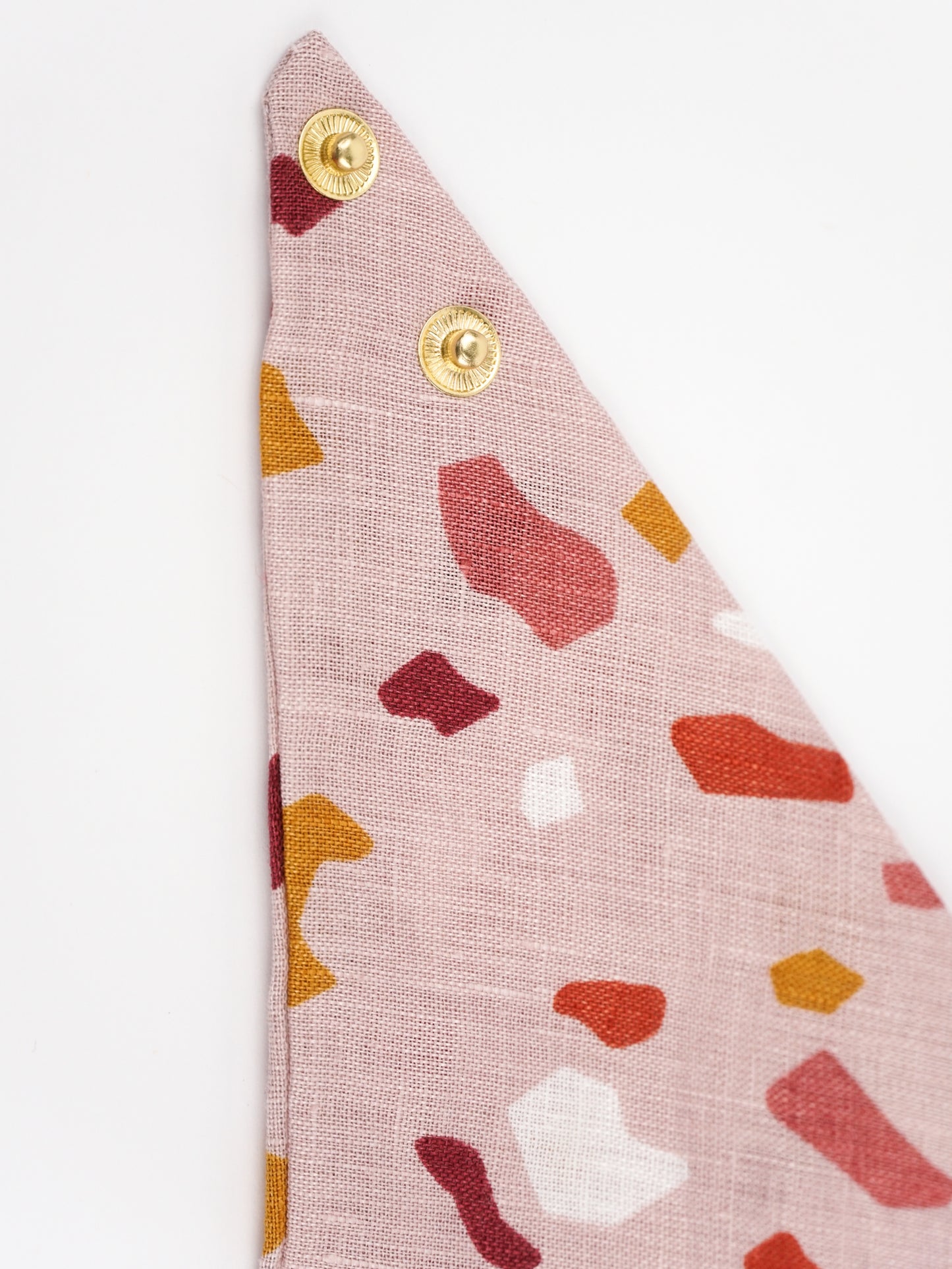 Pom & Chi small dog bandana pink terrazzo brass details